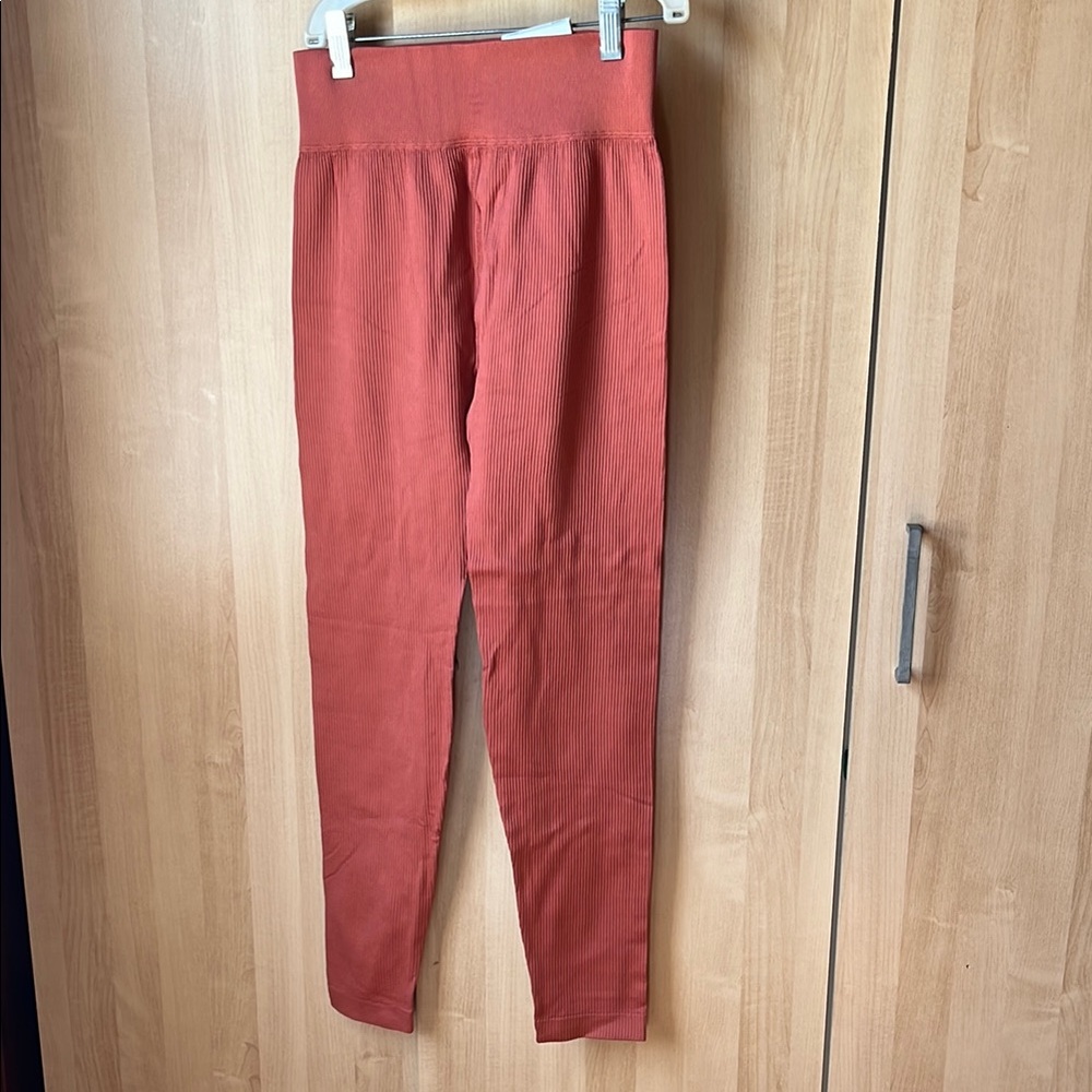 Rust Orange High-Waisted Leggings